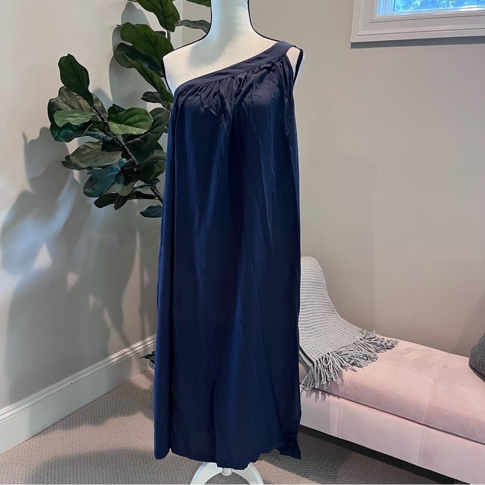 NWT!! OLD NAVY Adjustable One Shoulder Navy Midi Shift Dress